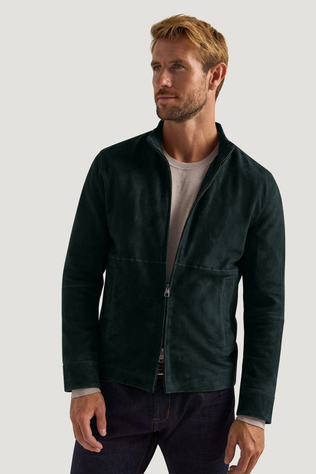 ジャケット・アウター HERMES suede leather ds knit green Hermes mens suede jacket - Gem